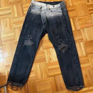 R13 cross over jeans